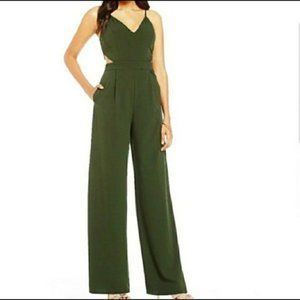 GB Cutout Wide Leg V-Neck Jumpsuit